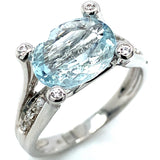 Anillo con cuarzo aguamarina en plata 925