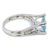 Anillo con cuarzo aguamarina en plata 925