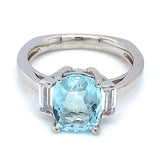 Anillo con cuarzo aguamarina en plata 925