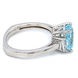 Anillo con cuarzo aguamarina en plata 925