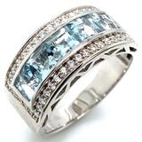 Anillo con cuarzo aguamarina en plata 925