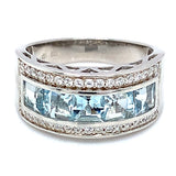 Anillo con cuarzo aguamarina en plata 925