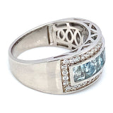 Anillo con cuarzo aguamarina en plata 925