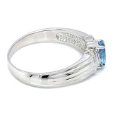 Anillo con cuarzo aguamarina en plata 925