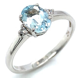 Anillo con cuarzo aguamarina en plata 925
