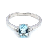 Anillo con cuarzo aguamarina en plata 925