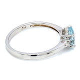 Anillo con cuarzo aguamarina en plata 925