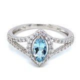 Anillo de aguamarina 925