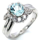 Anillo con cuarzo aguamarina en plata 925