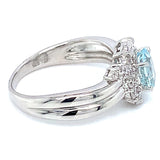 Anillo con cuarzo aguamarina en plata 925