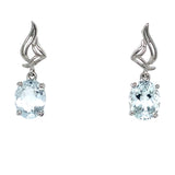 Aretes de aguamarina en plata 925