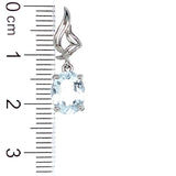 Aretes de aguamarina en plata 925
