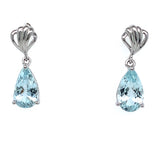 Aretes con cuarzo aguamarina en plata 925