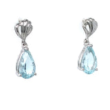 Aretes con cuarzo aguamarina en plata 925