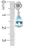 Aretes con cuarzo aguamarina en plata 925