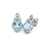 Aretes con cuarzo aguamarina en plata 925
