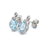 Aretes con cuarzo aguamarina en plata 925