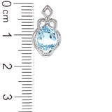 Aretes con cuarzo aguamarina en plata 925
