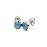 Aretes con cuarzo aguamarina en plata 925