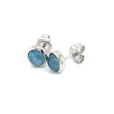 Aretes con cuarzo aguamarina en plata 925