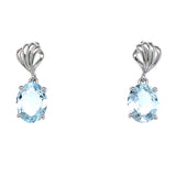 Aretes de aguamarina en plata 925