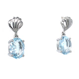 Aretes de aguamarina en plata 925