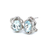 Aretes con cuarzo aguamarina en plata 925