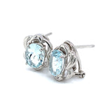 Aretes con cuarzo aguamarina en plata 925