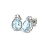 Aretes con cuarzo aguamarina en plata 925