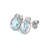 Aretes con cuarzo aguamarina en plata 925