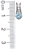 Aretes de aguamarina en plata 925