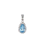 Dije de cuarzo aguamarina en plata 925