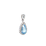 Dije de cuarzo aguamarina en plata 925