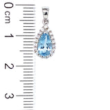 Dije de cuarzo aguamarina en plata 925