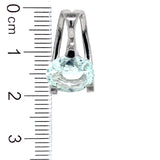 Dije de cuarzo aguamarina en plata 925