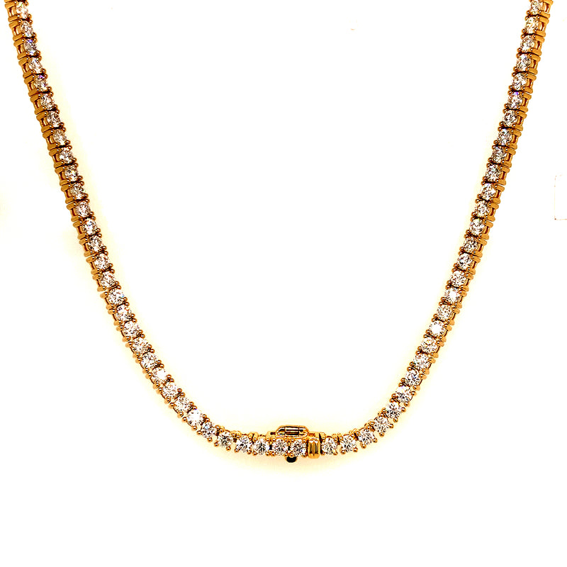 (LD) Collar con diamantes de laboratorio en oro amarillo 14kt.