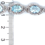 Pulsera con cuarzo aguamarina en plata 925