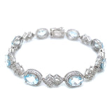 Pulsera con cuarzo aguamarina en plata 925