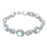 Pulsera con cuarzo aguamarina en plata 925