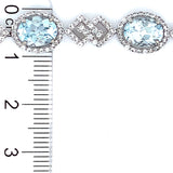 Pulsera con cuarzo aguamarina en plata 925
