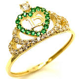 Anillo (Corona 15) en oro amarillo 10kt.