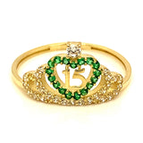 Anillo (Corona 15) en oro amarillo 10kt.