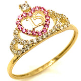 Anillo (Corona 15) en oro amarillo 10kt.
