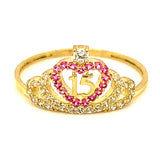 Anillo (Corona 15) en oro amarillo 10kt.