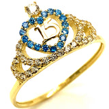 Anillo (Corona 15) en oro amarillo 10kt.