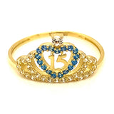 Anillo (Corona 15) en oro amarillo 10kt.