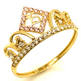 Anillo (Corona 15) en oro amarillo 10kt.