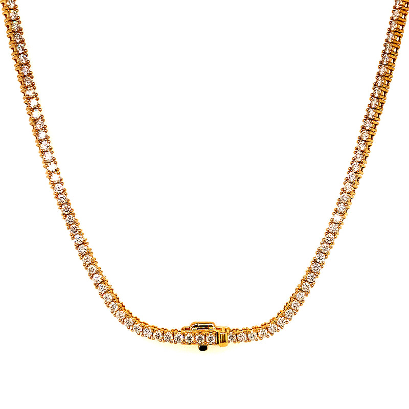 (LD) Collar con diamantes de laboratorio en oro amarillo 14kt.