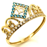 Anillo (Corona 15) en oro amarillo 10kt.
