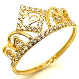 Anillo (Corona 15) en oro amarillo 10kt.